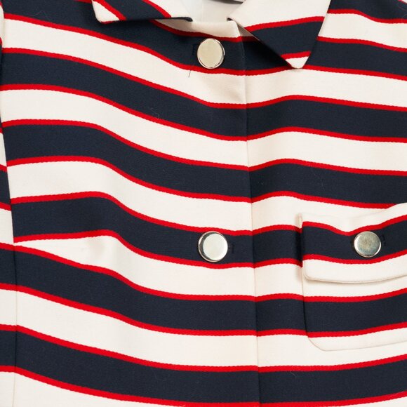 Valentino Resort 2014 White & Navy Striped Wool & Silk Peplum Jacket - Picture 7 of 11